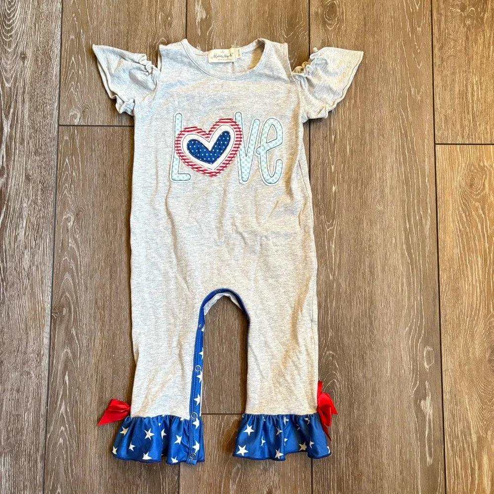Marie Nicole Red, White and Blue Romper‎